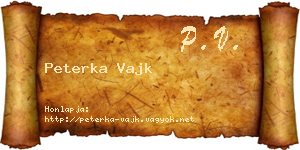 Peterka Vajk névjegykártya